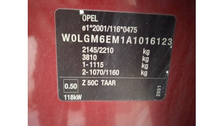 opel insignia a (g09) 2008-2017 del año 2009