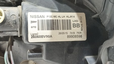 Recambio de faro izquierdo para nissan juke (f15) 2010- 1.2 dig-t referencia OEM IAM 26060BV90A 26060BV90A 