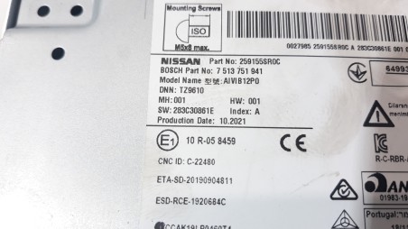 Recambio de pantalla multifuncion para nissan leaf 2017- n-connecta referencia OEM IAM 259155SR0C 259155SR0C 