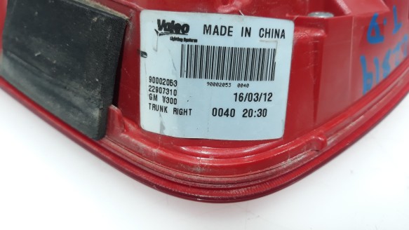 Recambio de piloto trasero derecho interior para chevrolet malibu 2012-2014 lt+ referencia OEM IAM 23452384 22907310 22907310