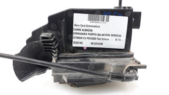 Recambio de cerradura puerta delantera derecha para citroën c4 picasso 2013- feel edition referencia OEM IAM 9810310280 98103102
