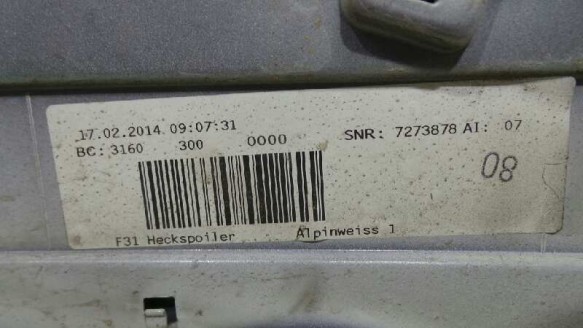 Recambio de aleron trasero para bmw serie 3 touring (f31) 2012-2016 318d xdrive referencia OEM IAM 51627263168 51627263168 