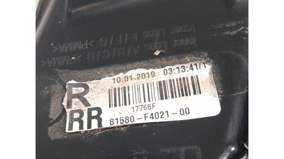 Recambio de piloto trasero derecho interior para toyota c-hr 2016- hybrid active referencia OEM IAM 81580F4021  