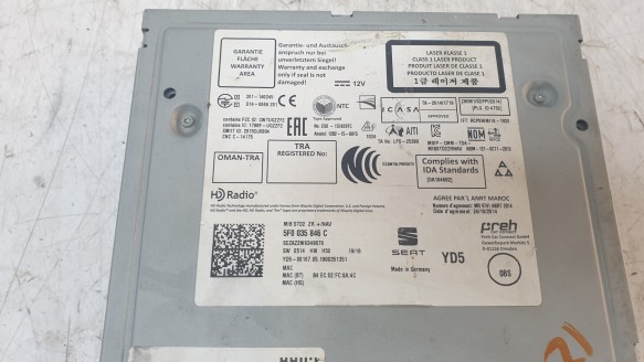 Recambio de sistema navegacion gps para seat leon (5f1) 2012-2021 1.5 tsi referencia OEM IAM 5F0035846  