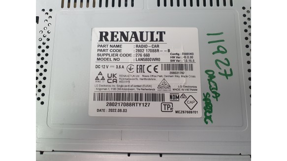 Recambio de sistema audio / radio cd para dacia spring electric 2021- business referencia OEM IAM 280217088R  