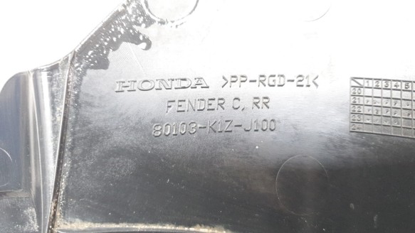 Recambio de guardabarros trasero para honda pcx 125 2020- referencia OEM IAM 80103K1ZJ100  