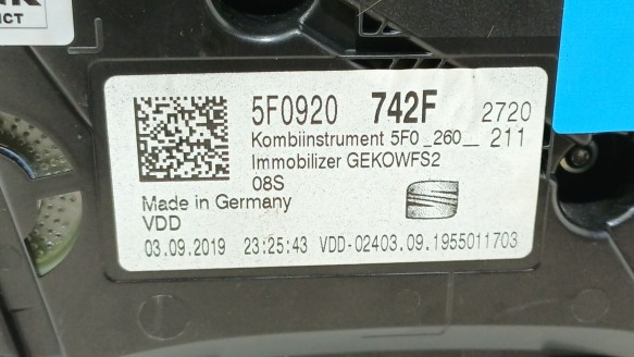 Recambio de cuadro instrumentos para seat leon (5f1) 2012-2021 1.5 tgi referencia OEM IAM 5F0920742F 5F0920742F 