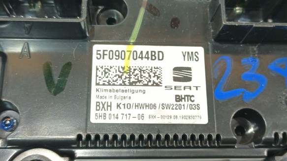 Recambio de mando climatizador para seat leon (5f1) 2012-2021 1.5 tgi referencia OEM IAM 5F0907044BDYMS 5F0907044BDYMS 