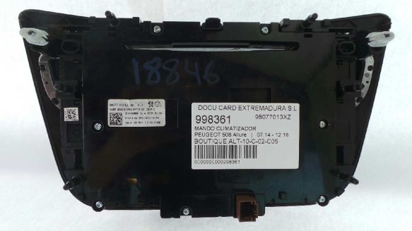 Recambio de mando climatizador para peugeot 508 2011-2018 allure referencia OEM IAM 98077013XZ 98077013XZ 