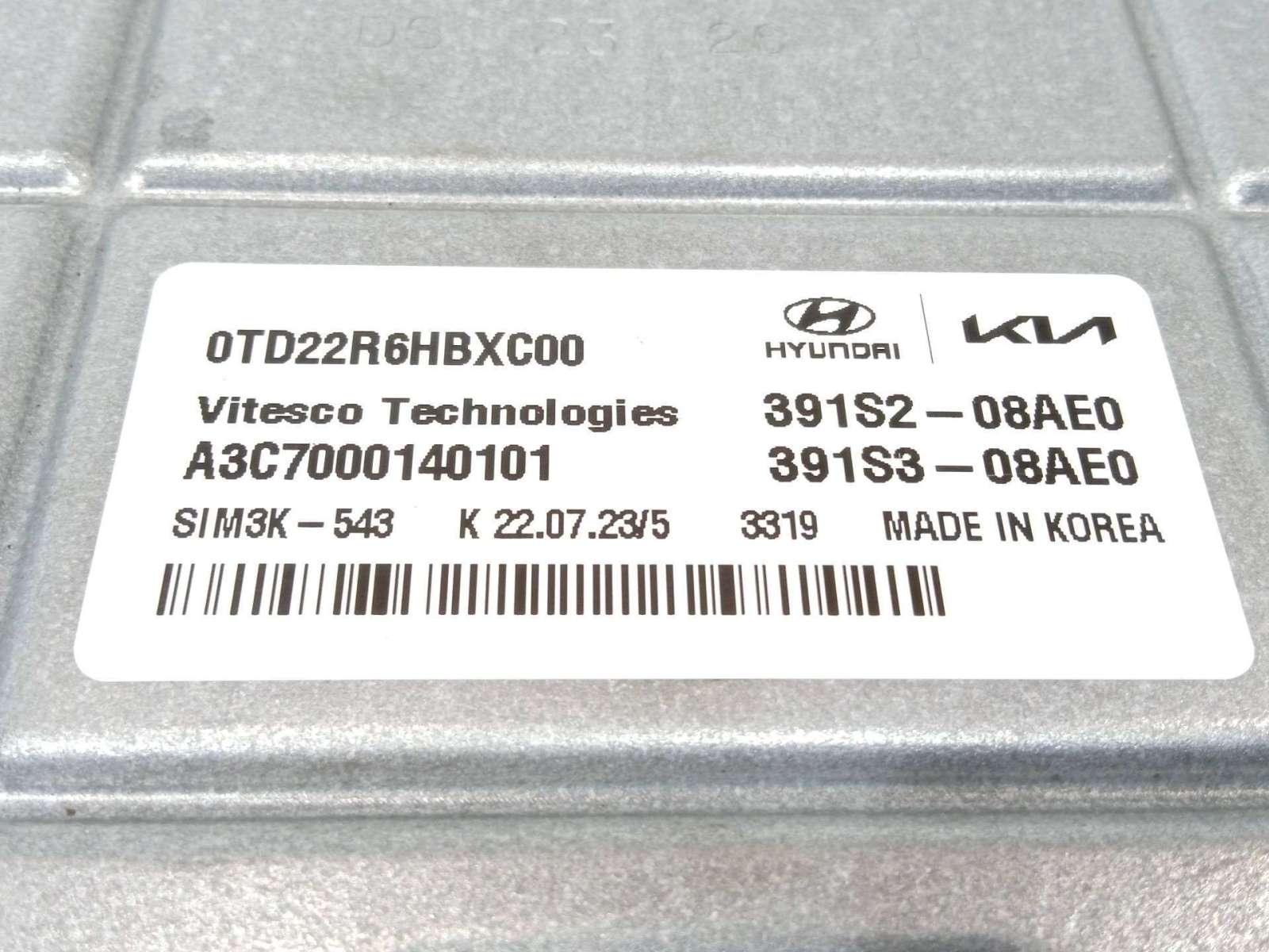 CENTRALITA MOTOR UCE KIA NIRO 2016- (391S308AE0 1647355)