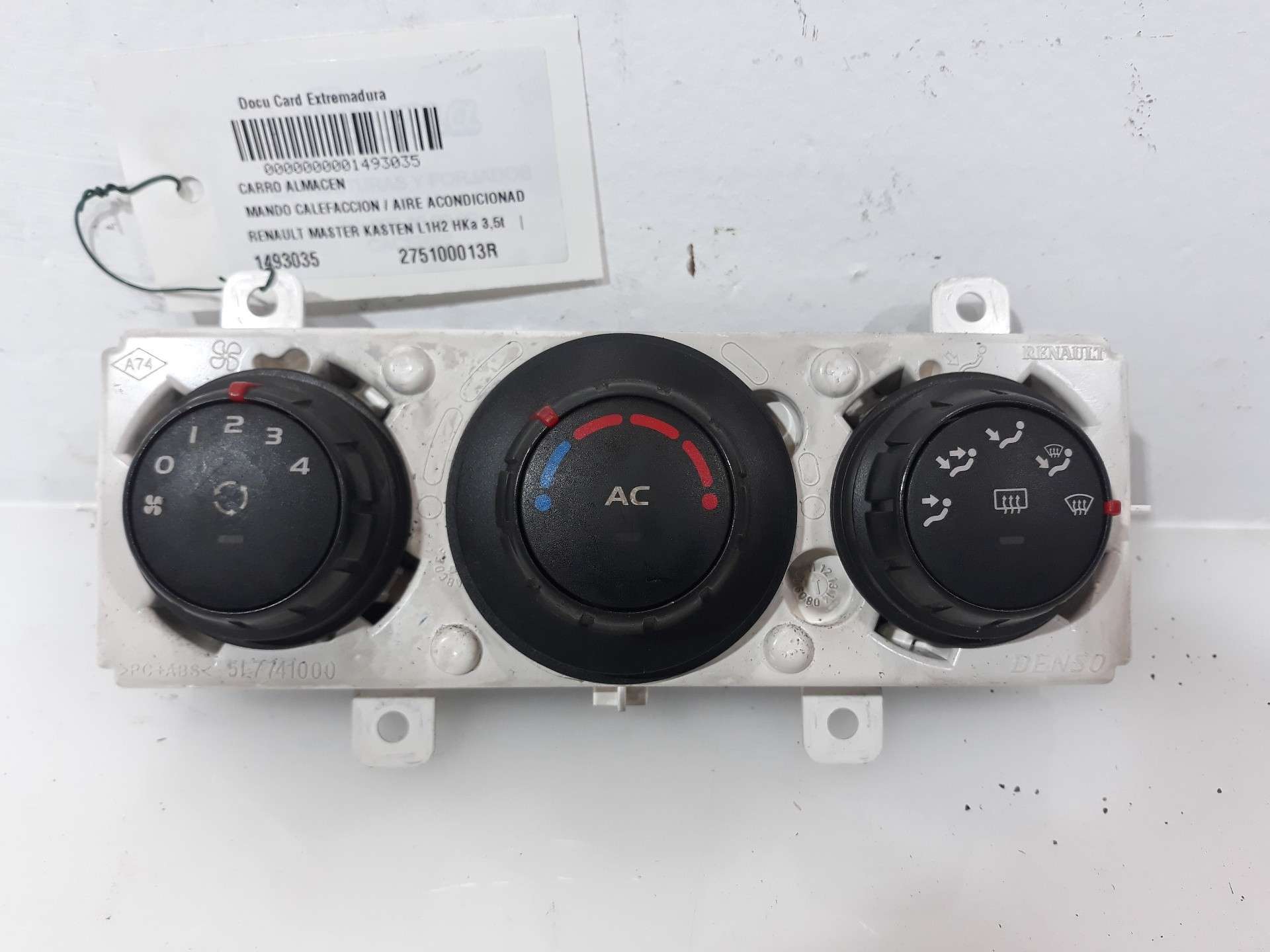 MANDO CALEFACCION / AIRE ACONDICIONADO RENAULT MASTER KASTEN 2010- (275100013R 1493035)