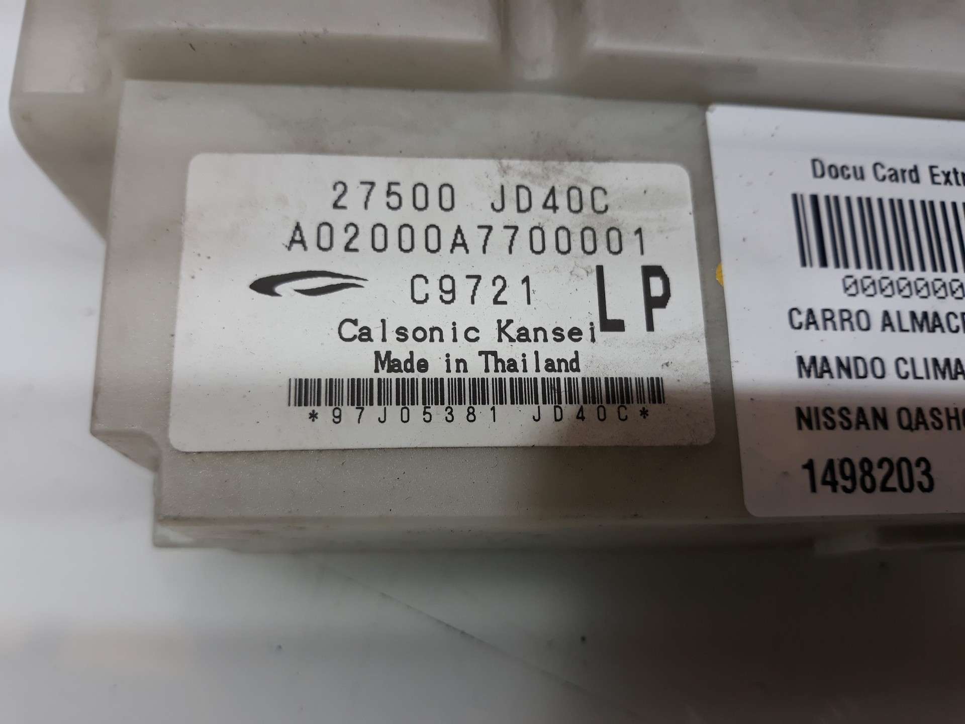 MANDO CLIMATIZADOR NISSAN QASHQAI+2 (JJ10) 2008-2014 (27500JD40C 1498203)