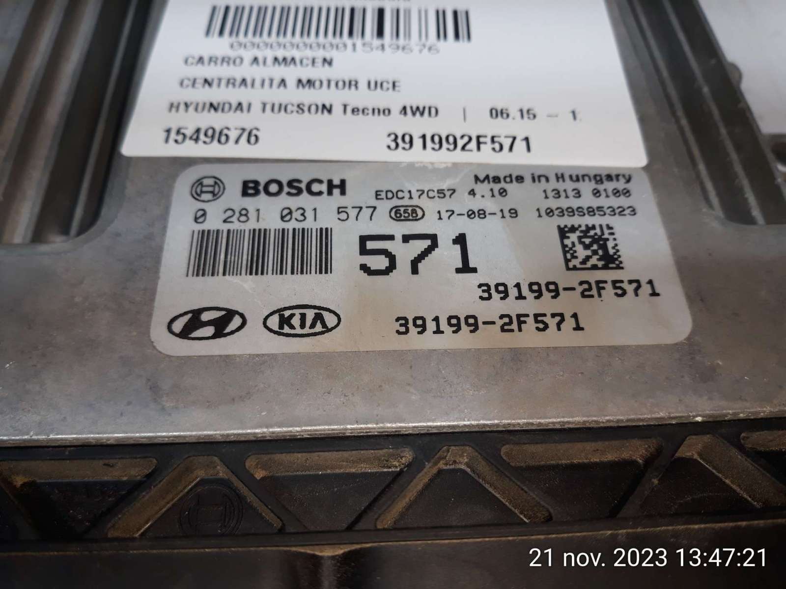 CENTRALITA MOTOR UCE HYUNDAI TUCSON (TL, TLE) 2015- (391992F571 1549676)