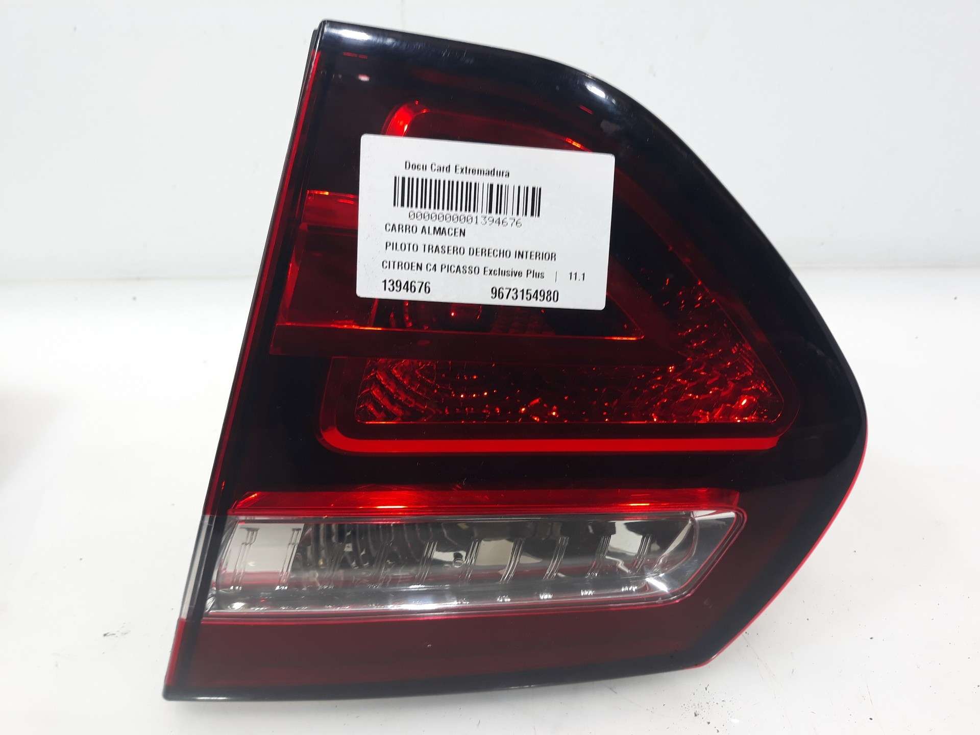 PILOTO TRASERO DERECHO INTERIOR CITROËN C4 PICASSO 2007-2013 (9673154980 1394676)