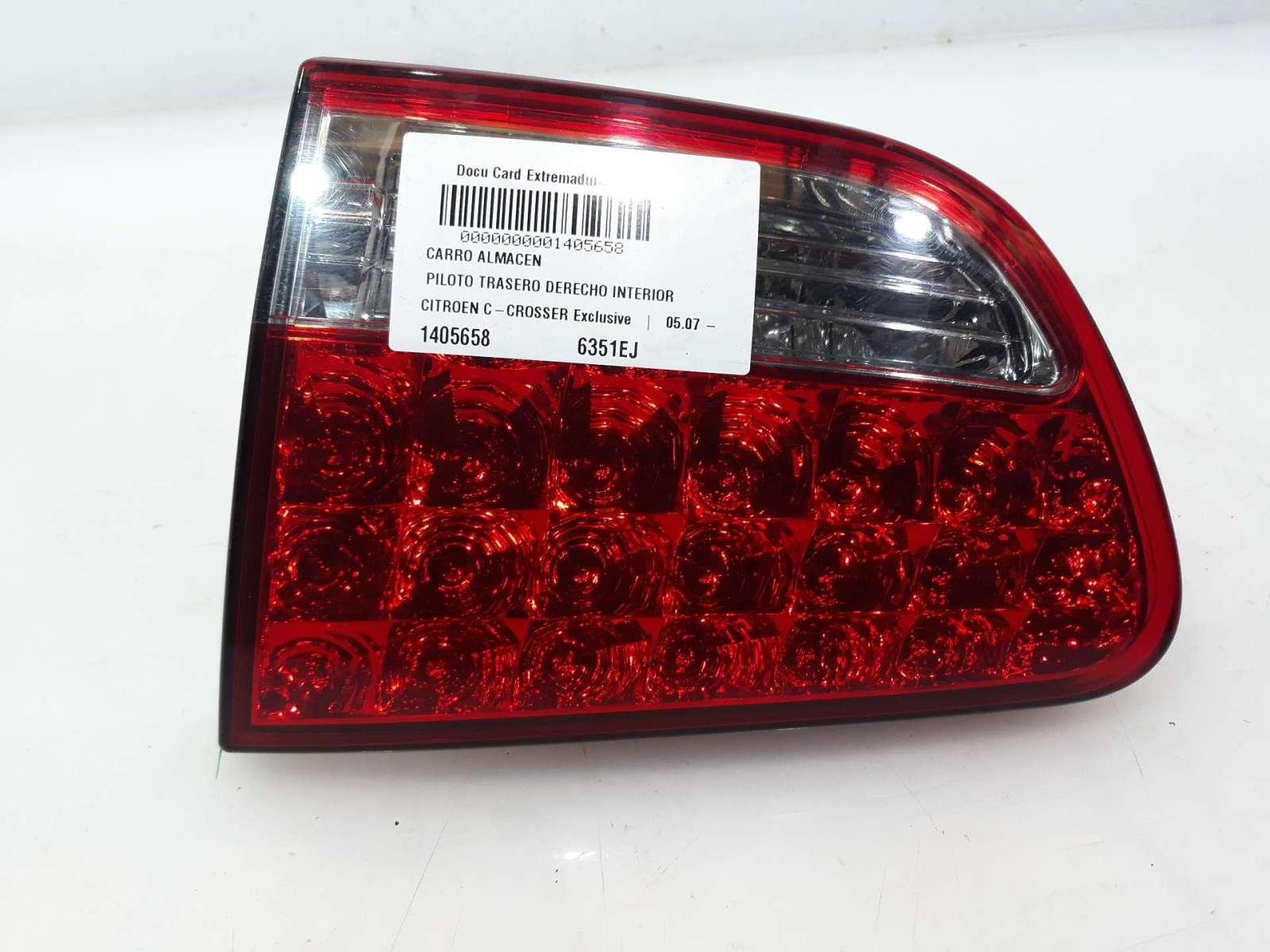 PILOTO TRASERO DERECHO INTERIOR CITROËN C-CROSSER 2007-2012 (6351EJ 1405658)