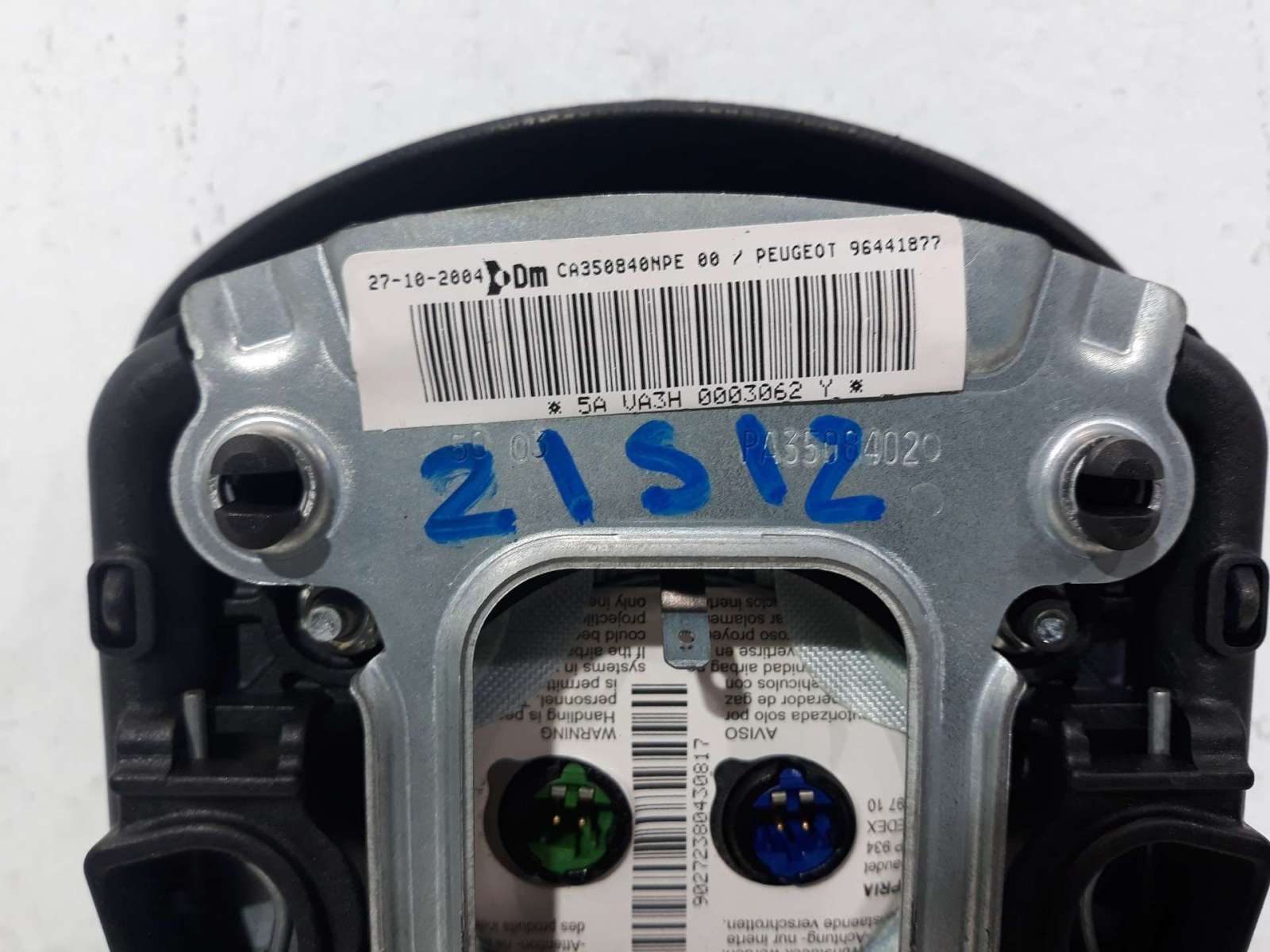 AIRBAG DELANTERO IZQUIERDO PEUGEOT 1007 2005-2010 (96441877 1433202)