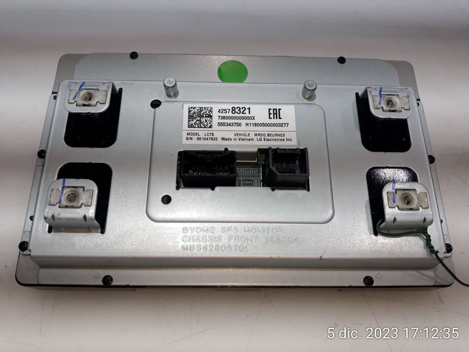 PANTALLA MULTIFUNCION OPEL INSIGNIA GRAND SPORT 2017- (42578321 1565820)