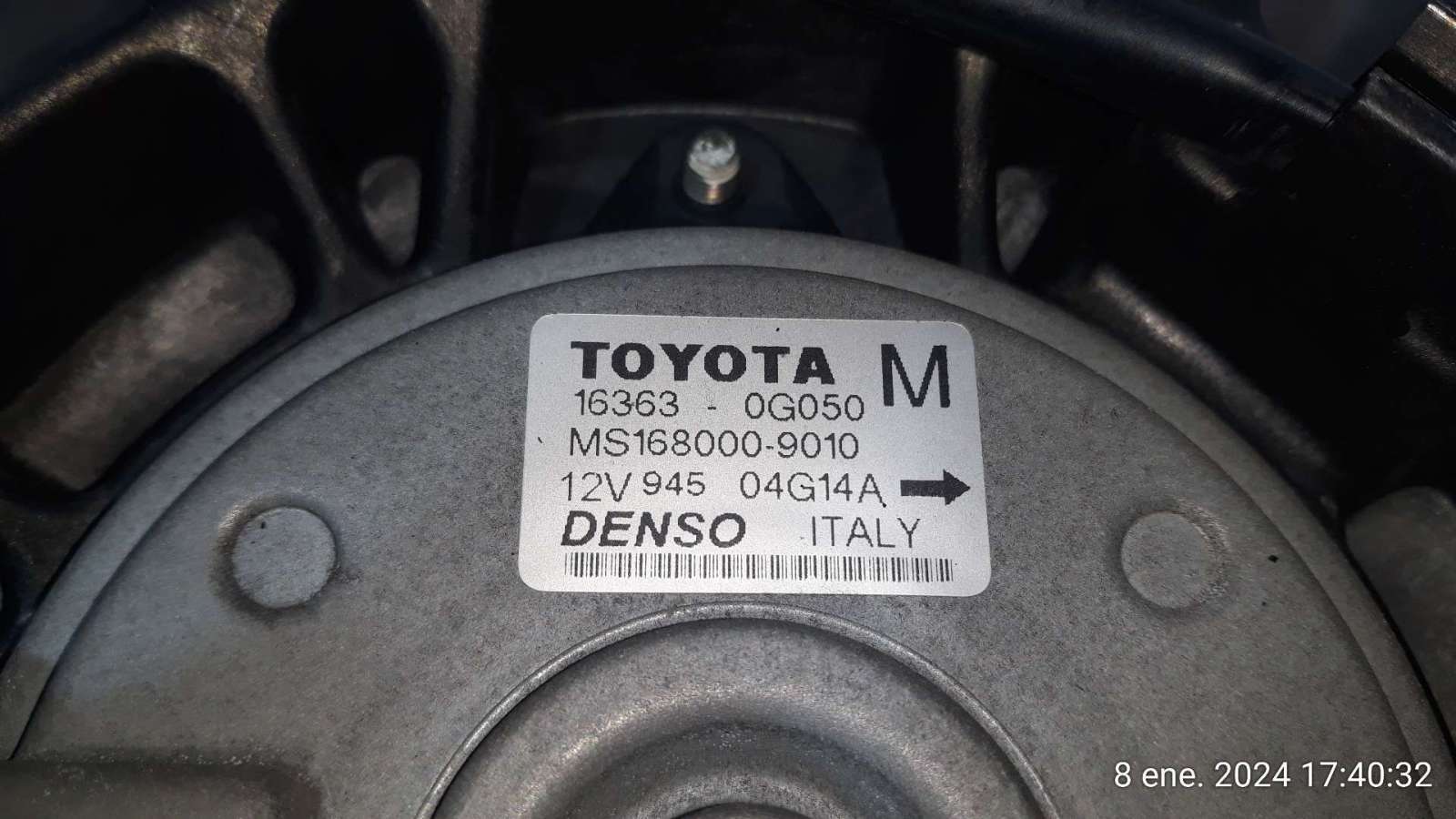 ELECTROVENTILADOR TOYOTA COROLLA (E12) 2001-2007 (163630G050 1567970)