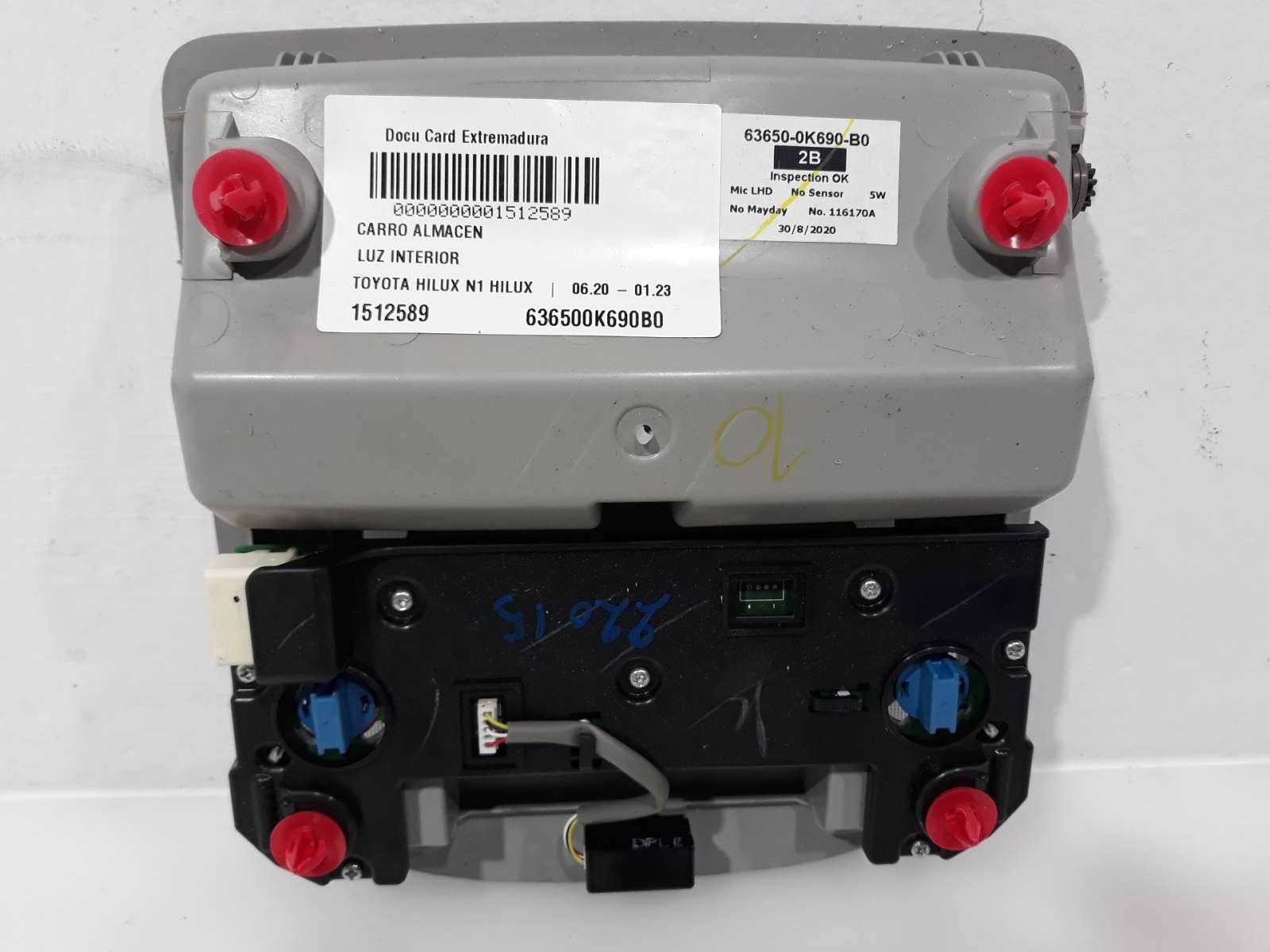 LUZ INTERIOR TOYOTA HILUX VIII Pick-up (_N1_) 2015- (636500K690B0 1512589)