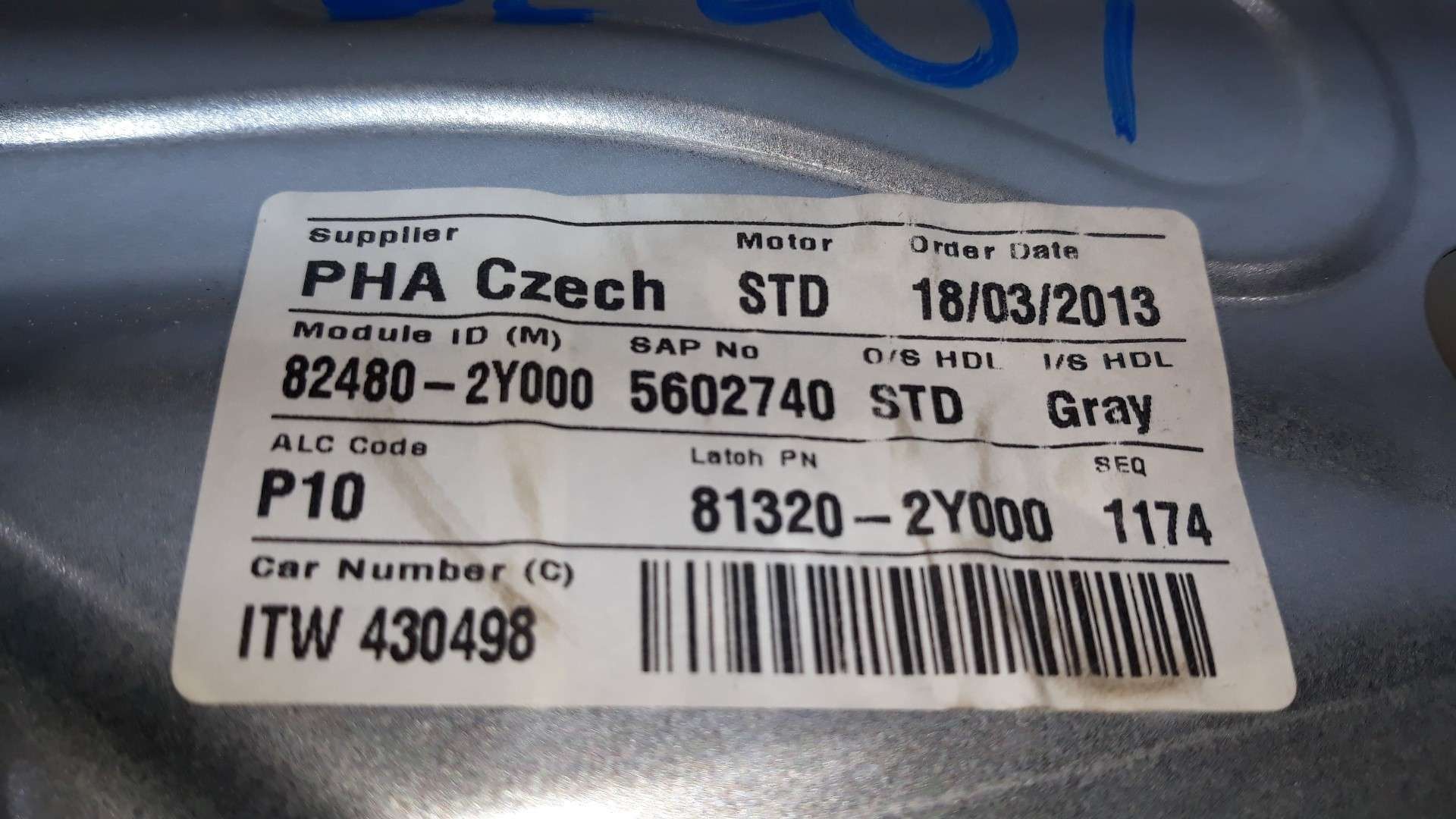 ELEVALUNAS DELANTERO DERECHO HYUNDAI ix35 (LM, EL, ELH) 2009- (824802Y000 1573145)