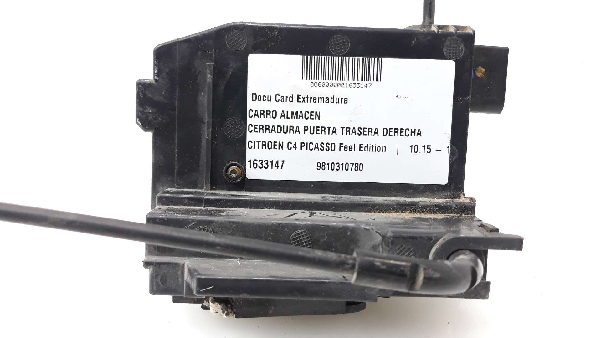 CERRADURA PUERTA TRASERA DERECHA CITROËN C4 PICASSO 2013- (9810310780 1633147)