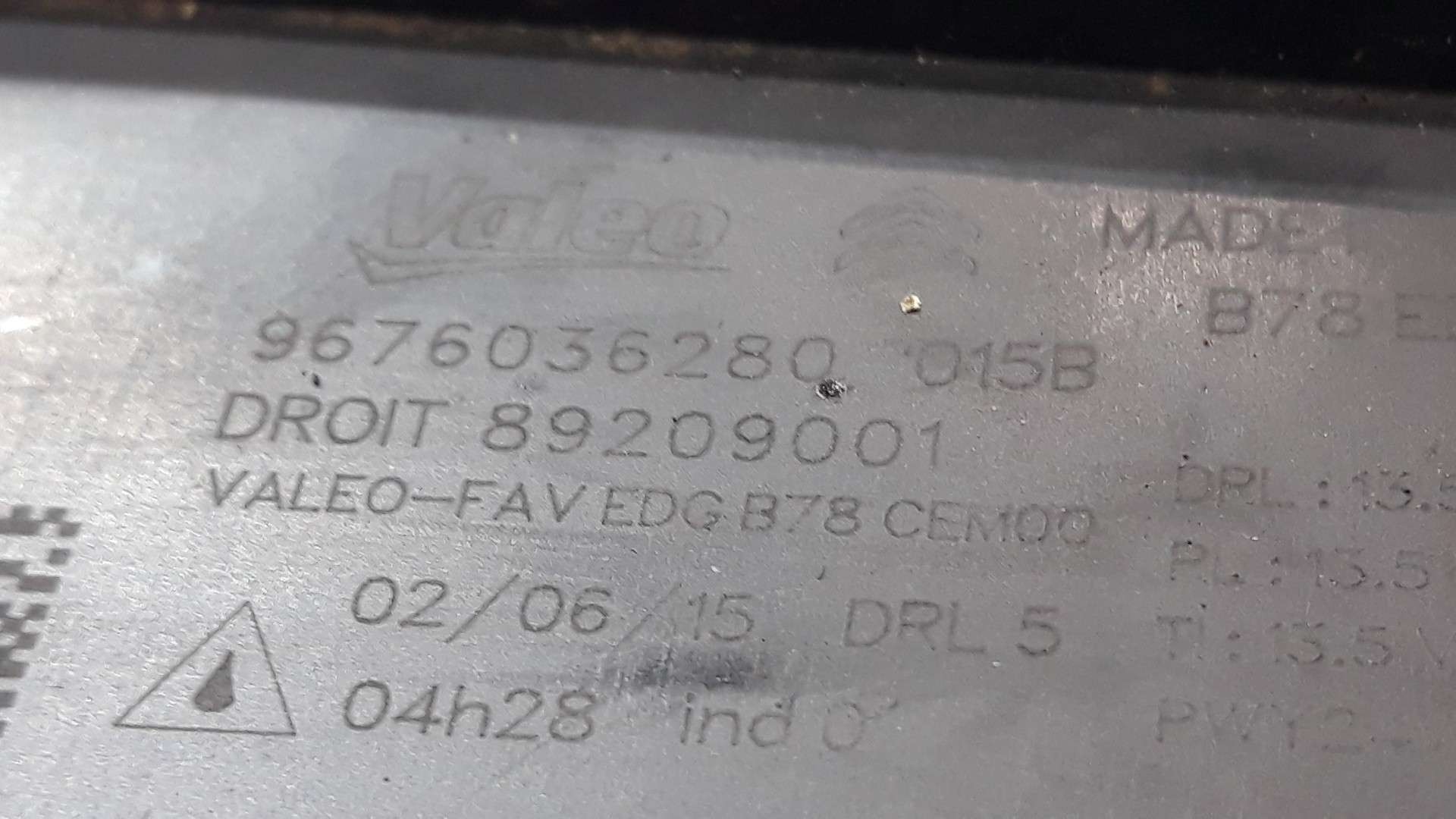 PILOTO DELANTERO DERECHO CITROËN C4 PICASSO 2013- (9676036280 1633207)