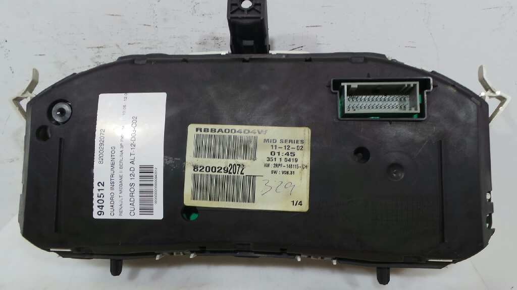 CUADRO INSTRUMENTOS RENAULT MEGANE II BERLINA 3P 2002-2009 (8200292072 940512)