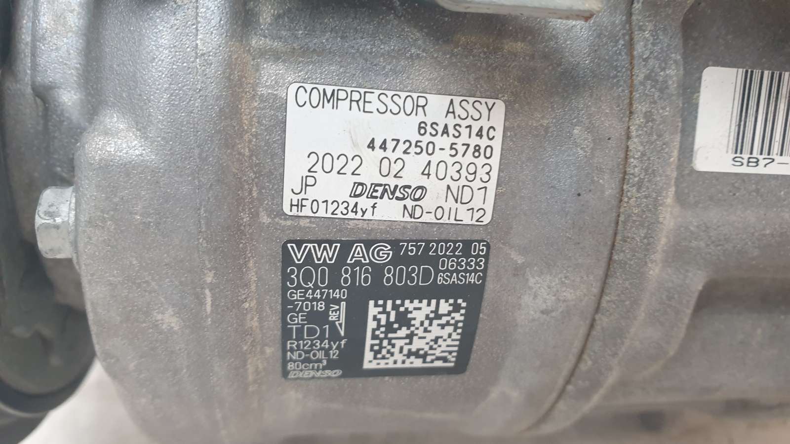 COMPRESOR AIRE ACONDICIONADO 3Q0816803D 320197 CAF260137VW