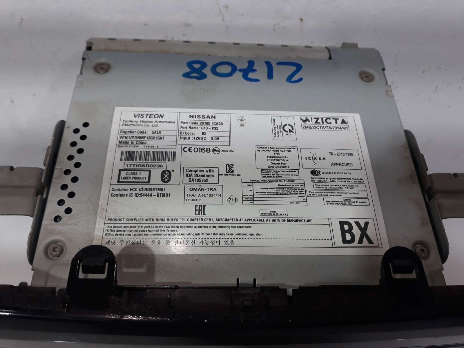 SISTEMA AUDIO / RADIO CD NISSAN QASHQAI (J11) 2013- (281854CA04 1483996)